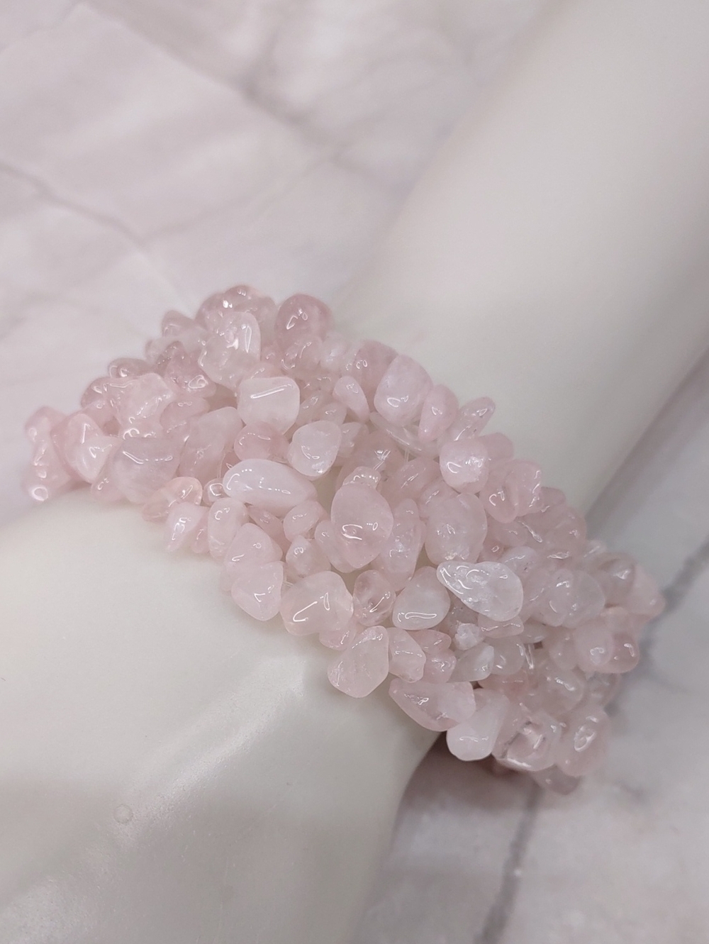 Artisan Crafted Rose Quartz Stretch Bracelet